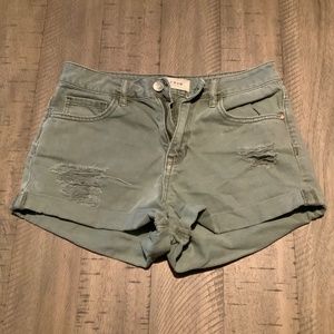 Army Green Distressed Short